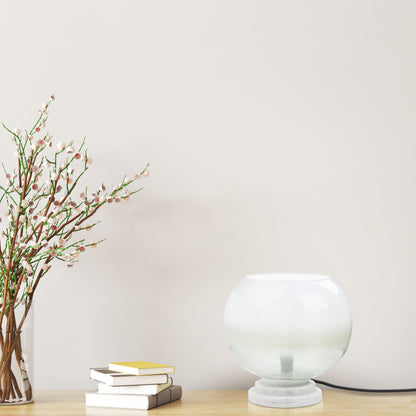 River of Goods 13" H Emily White and Green Ombre Stacked Base Globe Shade Accent Lamp