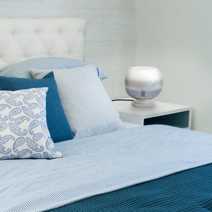 River of Goods 13" H Emily White and Blue Ombre Stacked Base Globe Shade Accent Lamp