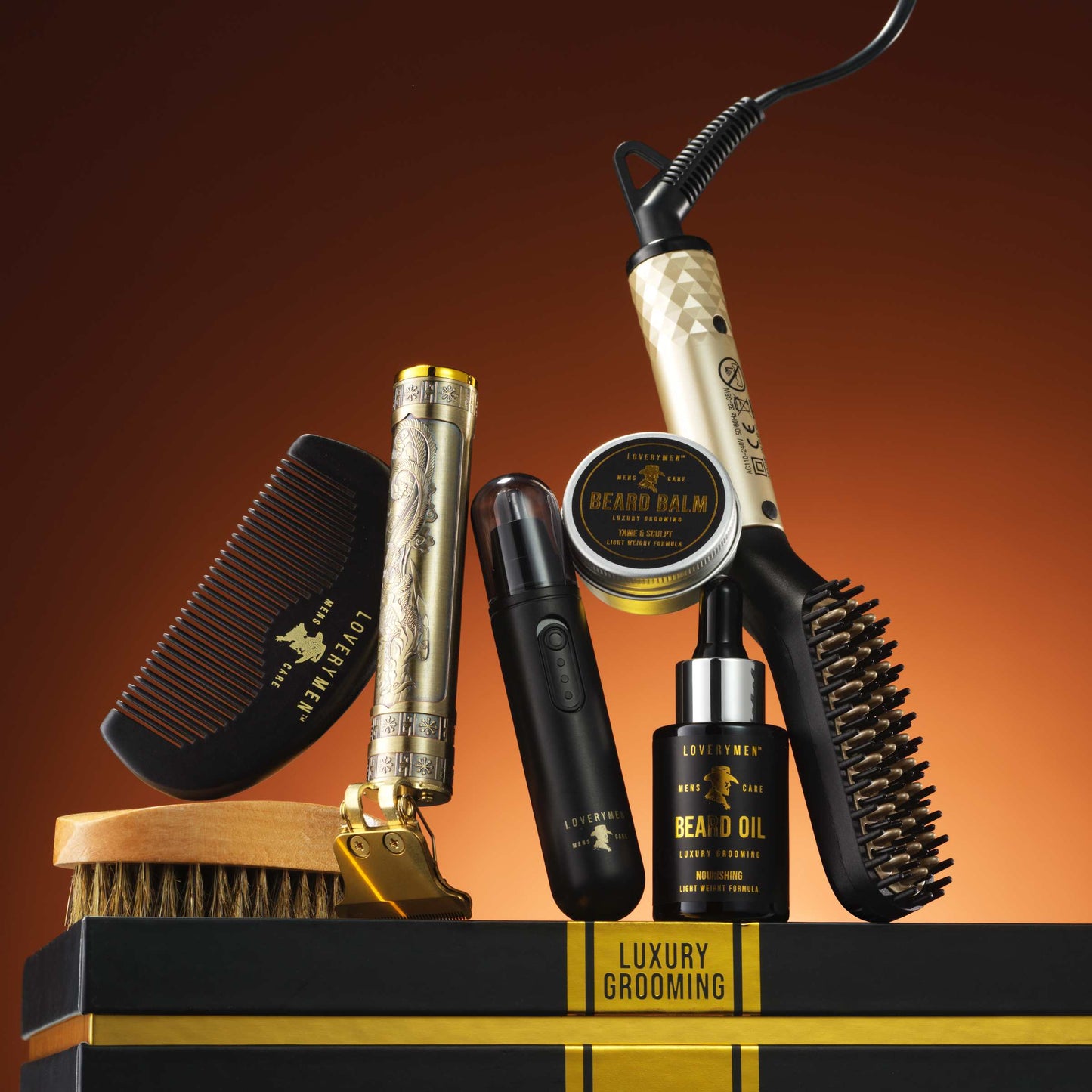 Lovery Men Beard Grooming Kit - 15pc Luxury Beard Care