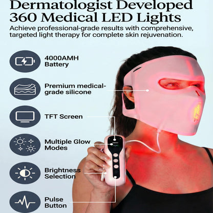 Lovery 4D Led Light Therapy Mask with Near-Infrared Light Anti Aging Skin Rejuvenation