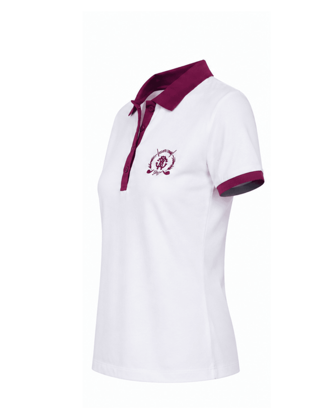 White with Maroon-