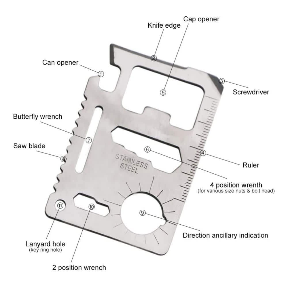 Weekend Warrior 12-in1 Wallet Multitool - 5 Pack