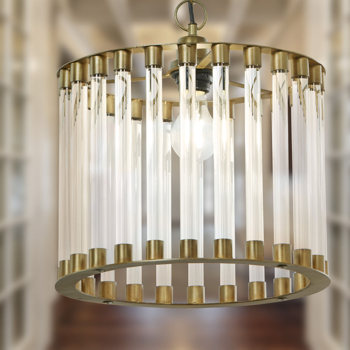 River of Goods 13" W Adalee Clear and Gold Glass and Metal Pendant Light