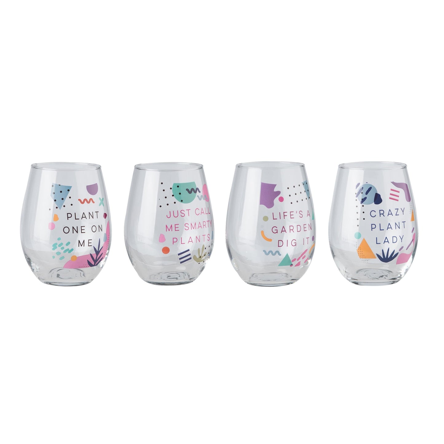 18 Oz Multicolor Spring Stemless Wine Glasses Set of 4 for Plant Enthusiasts Perfect for Spring Celebrations