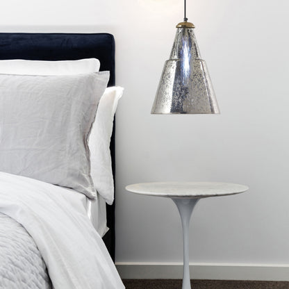 River of Goods 11" W Tracie Glam Gold and Silver Cone Shade Pendant Light