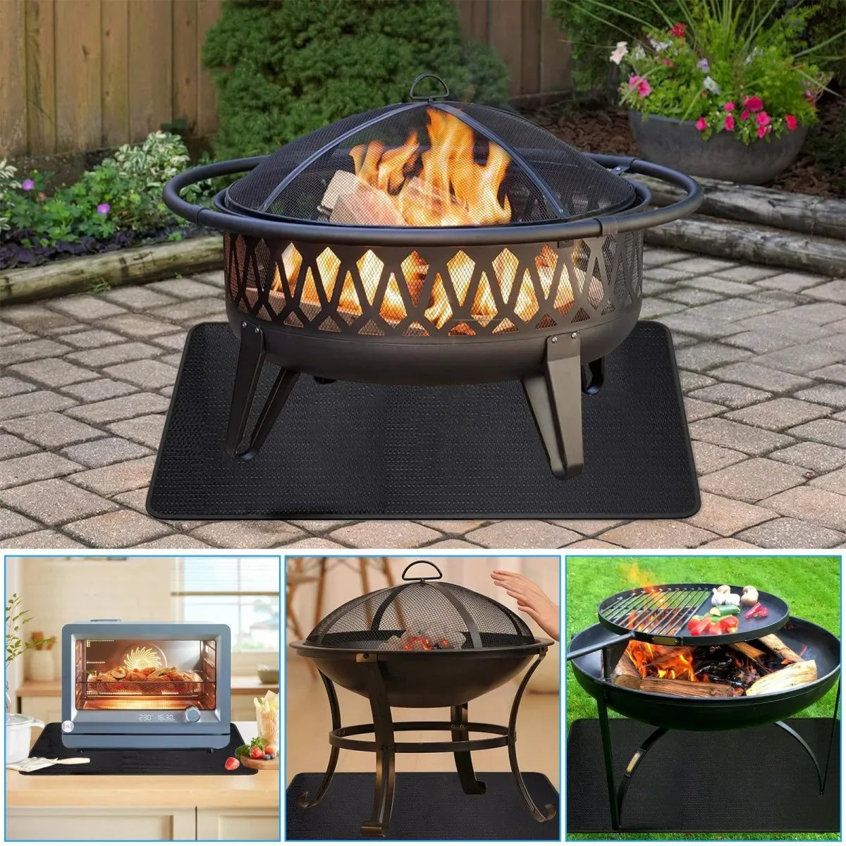 Non-Slip Washable Fire Pit Mat