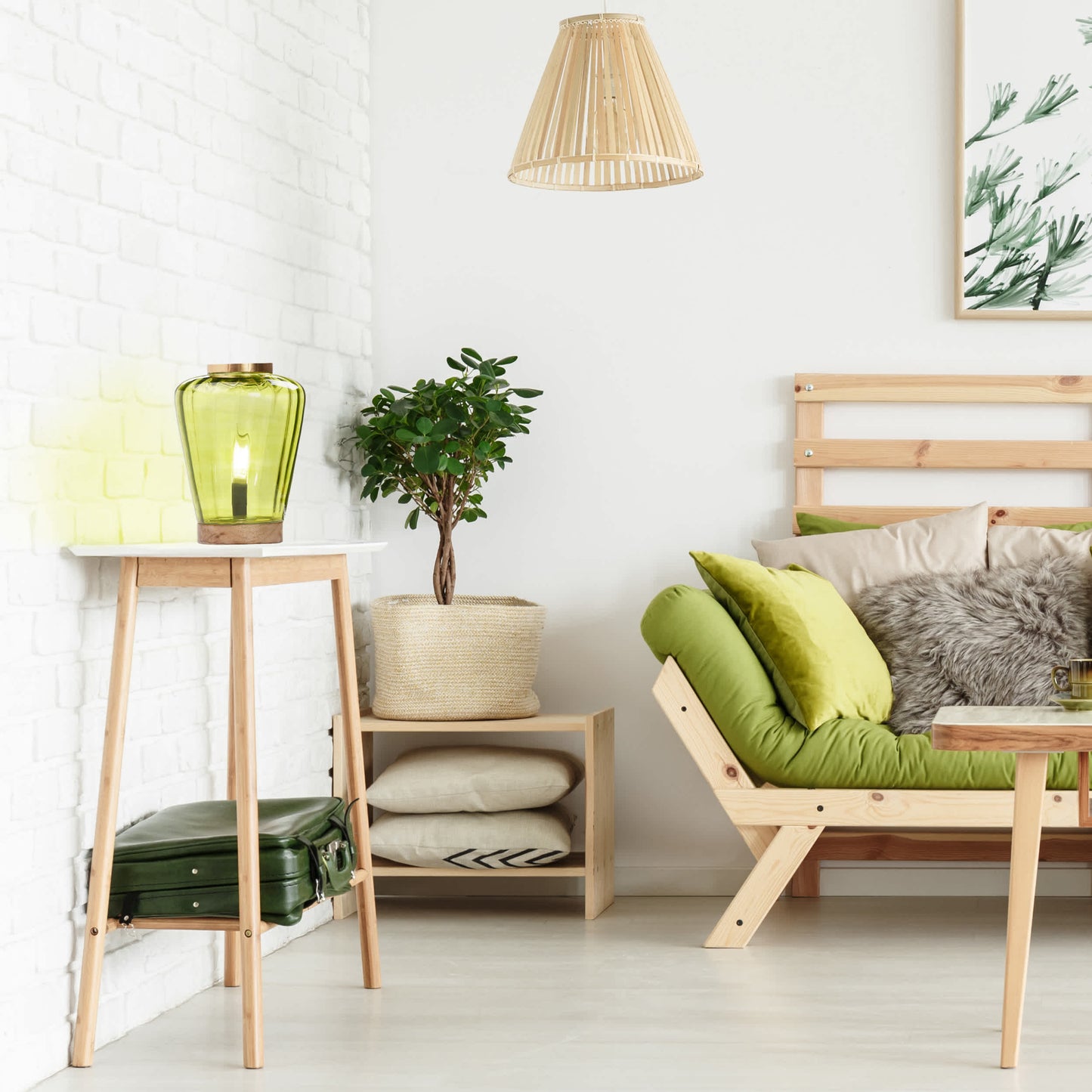 Chartreuse/ Gold/ Rustic Tan-