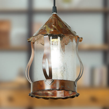 River of Goods 6.25" W 1-Light Cormac Metal and Glass Pendant