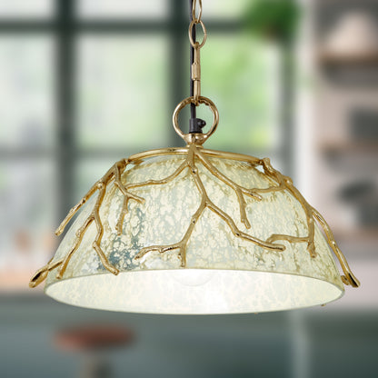 River of Goods 13" L Kate Gold Metal and Silver Glass Pendant Light