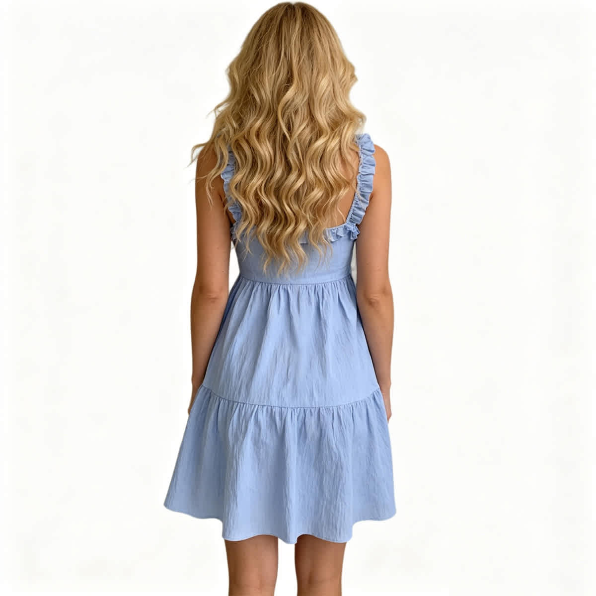 Women's Ruffled Spaghetti Strap Tiered Dress