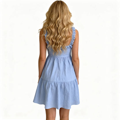 Women's Ruffled Spaghetti Strap Tiered Dress