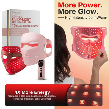 Lovery 4D Led Light Therapy Mask with Near-Infrared Light Anti Aging Skin Rejuvenation