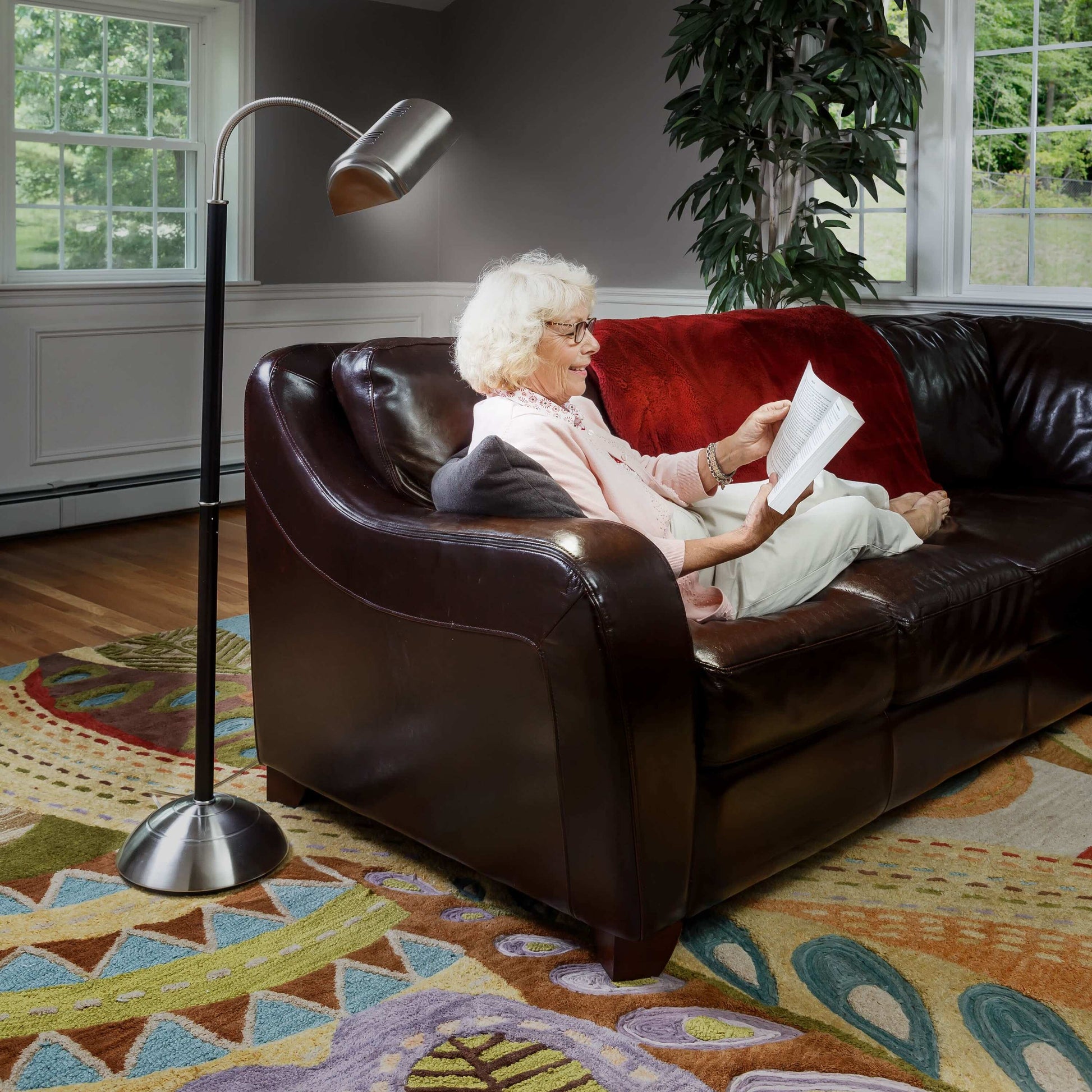 Brushed Nickel With Black Wood Post-