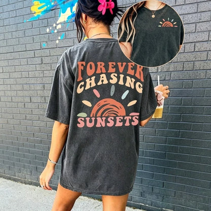 Women's Oversized Sunset Graphic T-Shirt