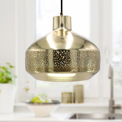 River of Goods 16"H Sorrento Teardrop 1-Light Metal Pendant