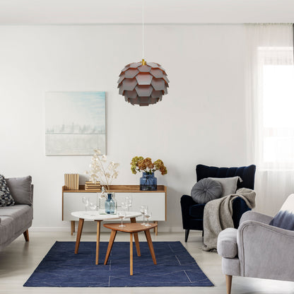 River of Goods 14.5" W Katya Round Glam Pendant Light with Brushed Gold Canopy