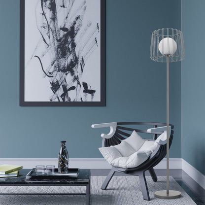 River of Goods 62.75" H Mateo Caged Globe Shade Floor Lamp