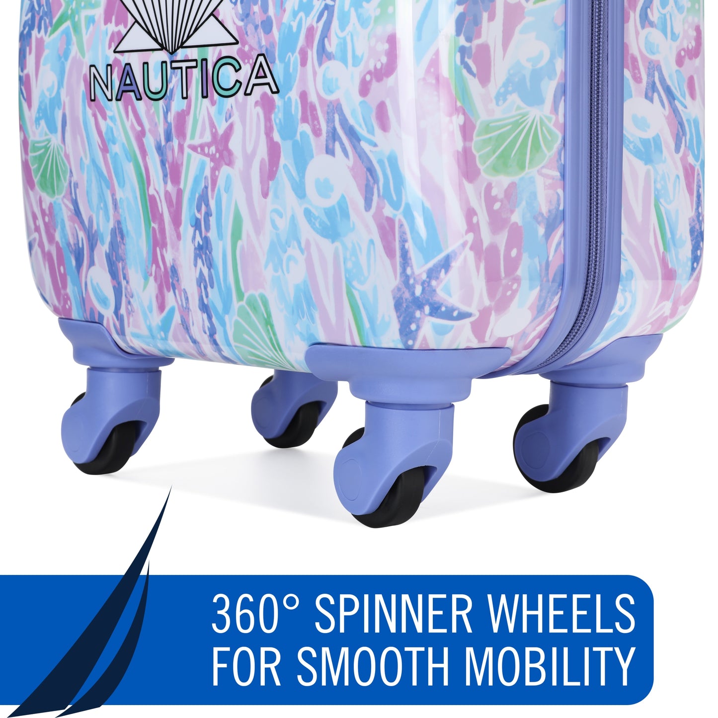 Nautica Kids 18" Airline Approved Carry-on Suitcase | Pastel Shell