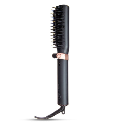 TIRI-PRO - Foldable Hot Brush Hair Straightener with Travel Case – Portable Smoothing Brush with Tourmaline