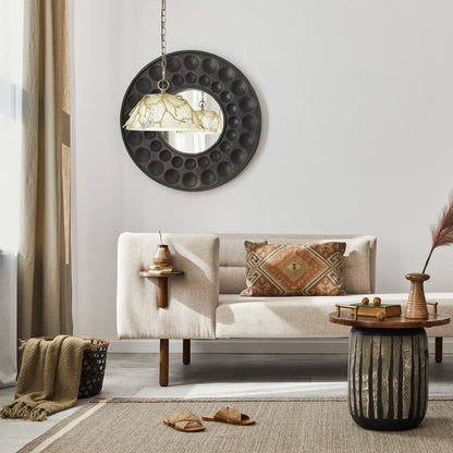 River of Goods 13" L Kate Gold Metal and Silver Glass Pendant Light