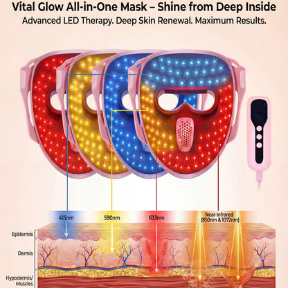 Lovery 4D Led Light Therapy Mask with Near-Infrared Light Anti Aging Skin Rejuvenation