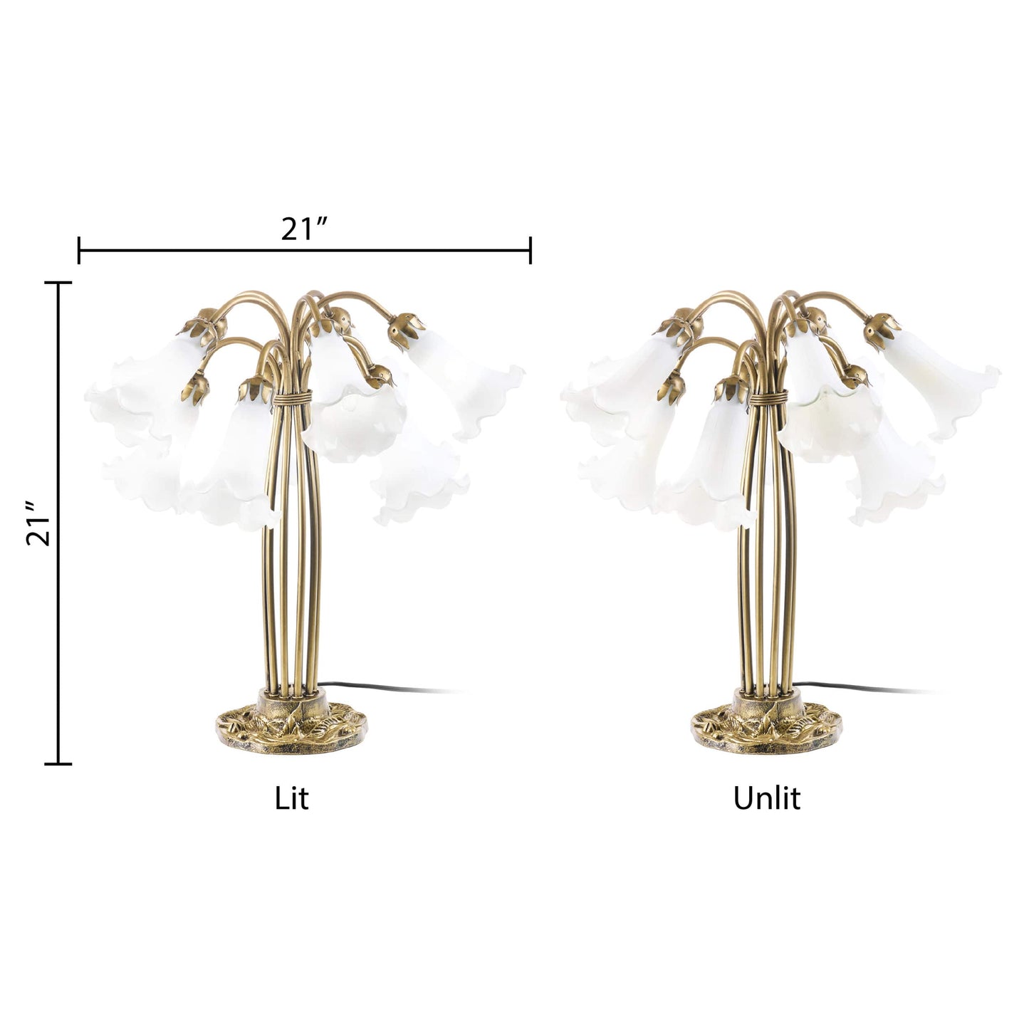 White/ Antique Brass-