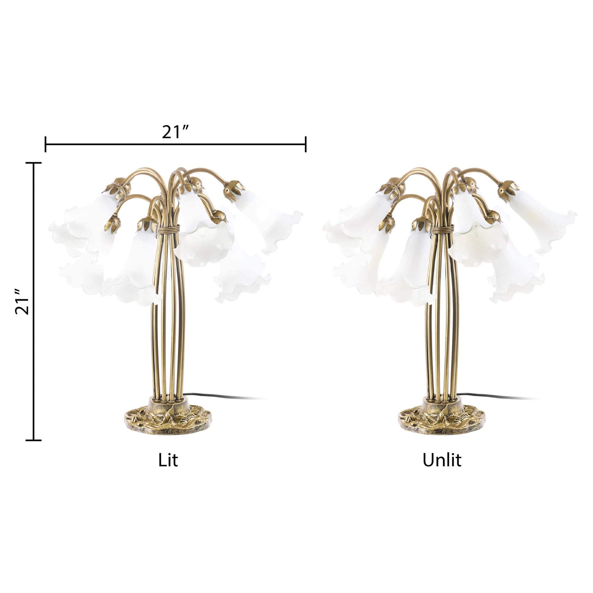 White/ Antique Brass-