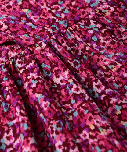 Beebay Abstract print ruffle dress Maroon