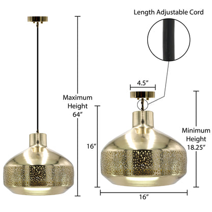 River of Goods 16"H Sorrento Teardrop 1-Light Metal Pendant