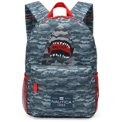Nautica Kids 18" Airline Approved 5-Piece Carry-on Suitcase Set | Shark Attack