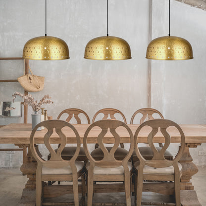 River of Goods Stevie 17.75"W Star-Shaped Cutout Gold Pendant Light