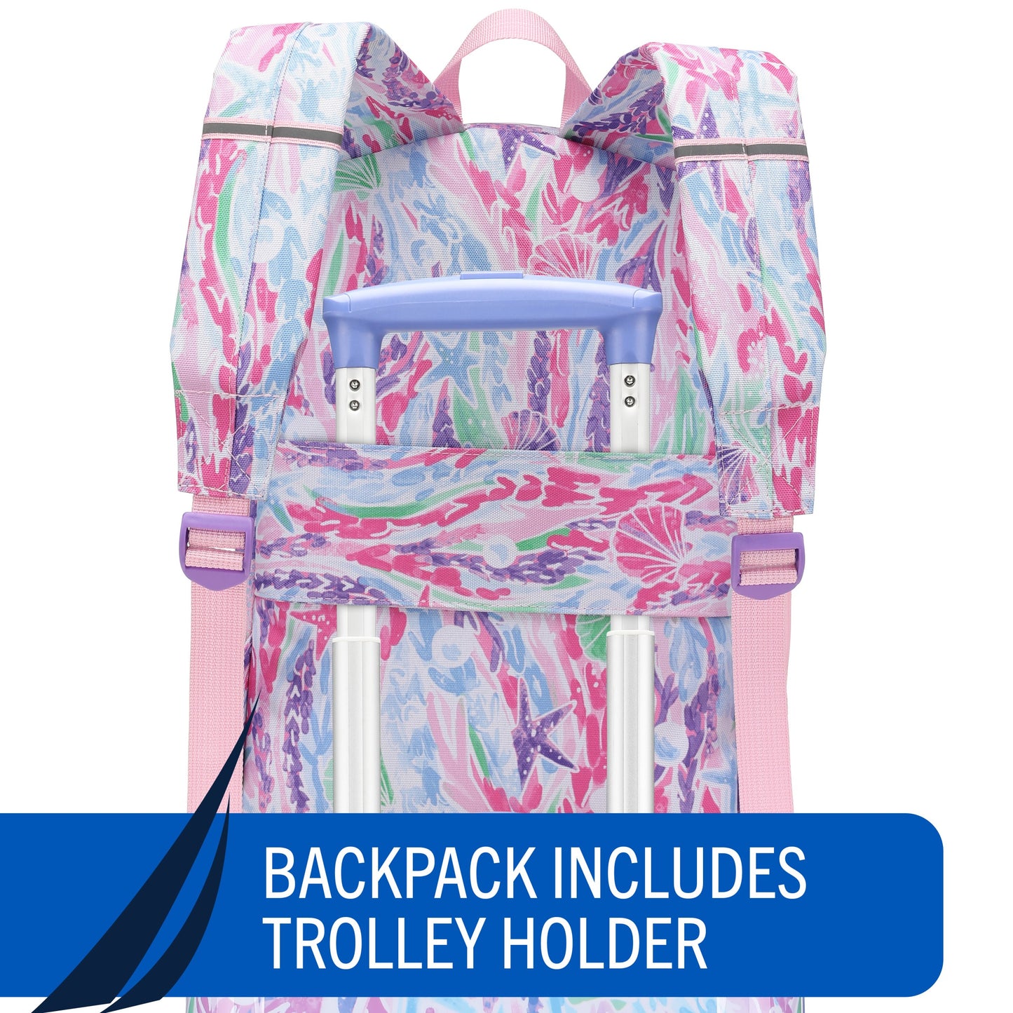 Nautica Kids 18" Airline Approved 5-Piece Carry-on Suitcase Set | Pastel Shell