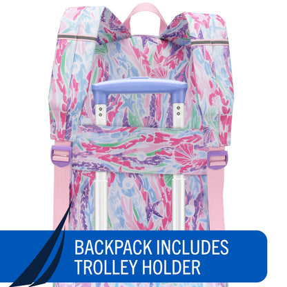 Nautica Kids 18" Airline Approved 5-Piece Carry-on Suitcase Set | Pastel Shell