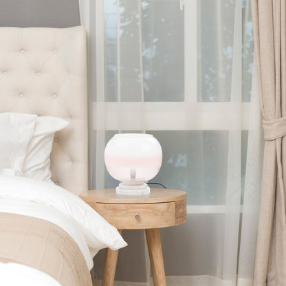 River of Goods 13" H Emily White and Pink Ombre Stacked Base Globe Shade Accent Lamp