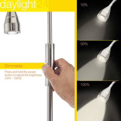FOCUS PRO Natural Daylight Replaceable-LED Floor Lamp - Nickel