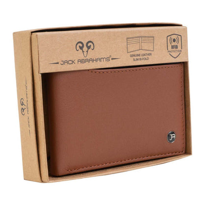 Jack Abrahams Goat Nappa Leather Bi-Fold Top Front Wallet