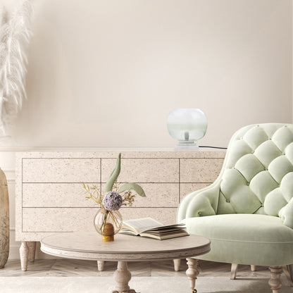 River of Goods 13" H Emily White and Green Ombre Stacked Base Globe Shade Accent Lamp