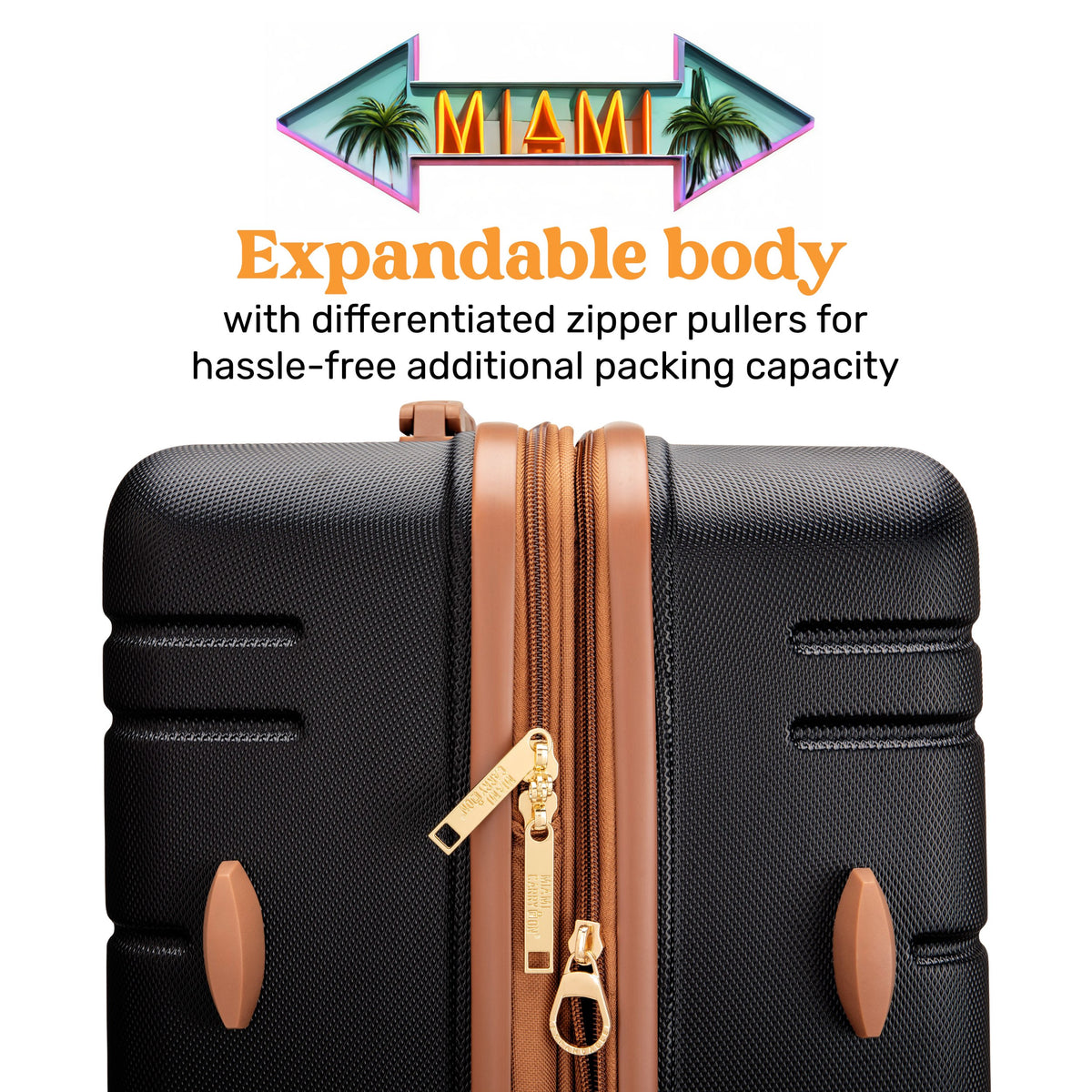 Miami Carry on Brickell 3 Piece Expandable Retro Spinner Luggage Set