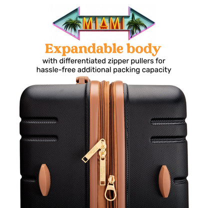 Miami Carry on Brickell 3 Piece Expandable Retro Spinner Luggage Set