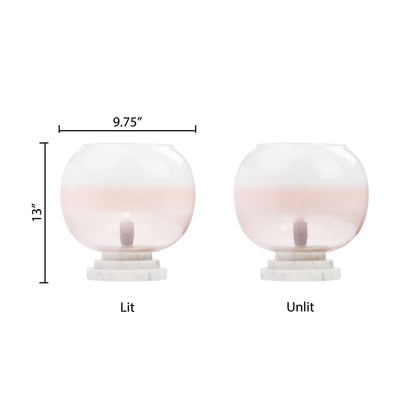 River of Goods 13" H Emily White and Pink Ombre Stacked Base Globe Shade Accent Lamp