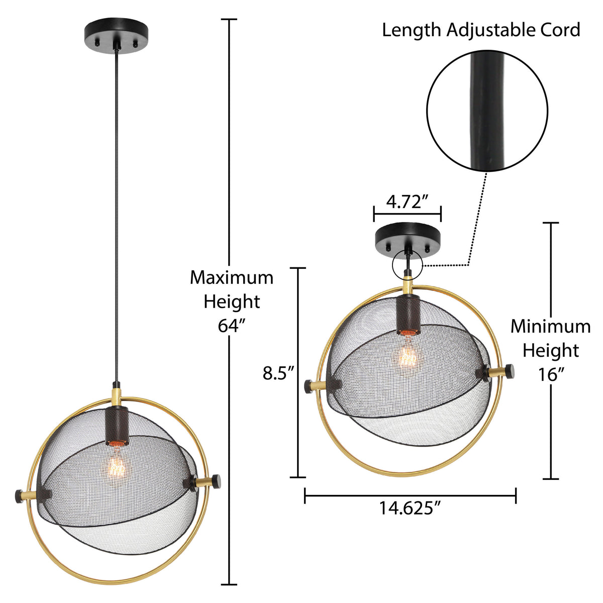 River of Goods 14.625" L Henderson Industrial Metal Pendant Light