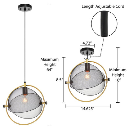 River of Goods 14.625" L Henderson Industrial Metal Pendant Light