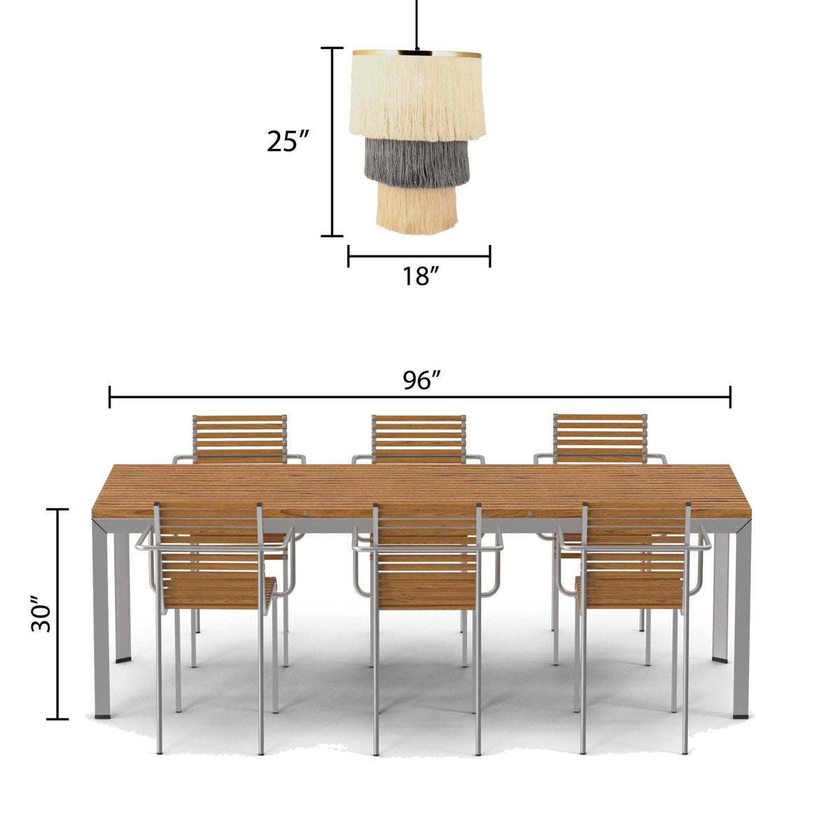 River of Goods Mylo 18"W Cream and Grey Fringe Pendant Light