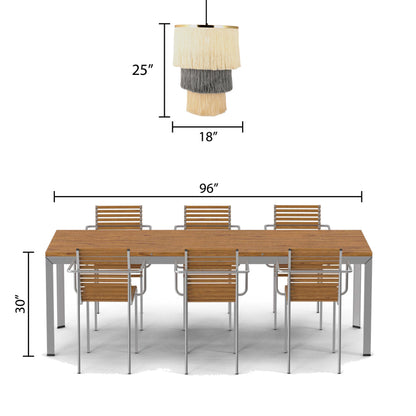 River of Goods Mylo 18"W Cream and Grey Fringe Pendant Light