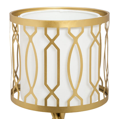River of Goods Set of 2 Lunita 17.5" Gold Tripod Base Table Lamps with White Fabric Drum Shades
