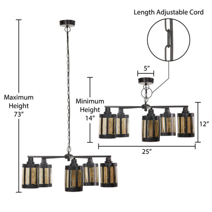 River of Goods 25" W 5-Light Oliver Metal and Glass Chandelier