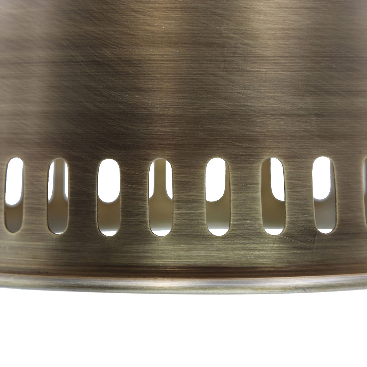 River of Goods 13"H Pierced Brushed Metal Cone Pendant