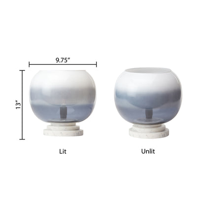 River of Goods 13" H Emily White and Blue Ombre Stacked Base Globe Shade Accent Lamp