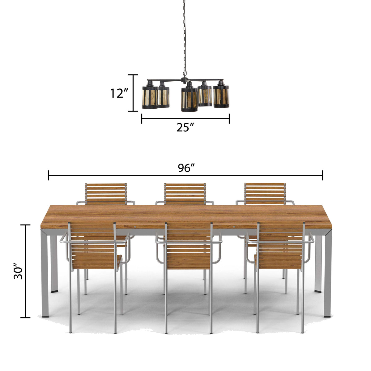 River of Goods 25" W 5-Light Oliver Metal and Glass Chandelier