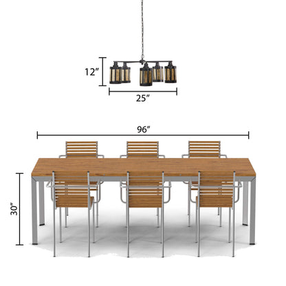 River of Goods 25" W 5-Light Oliver Metal and Glass Chandelier